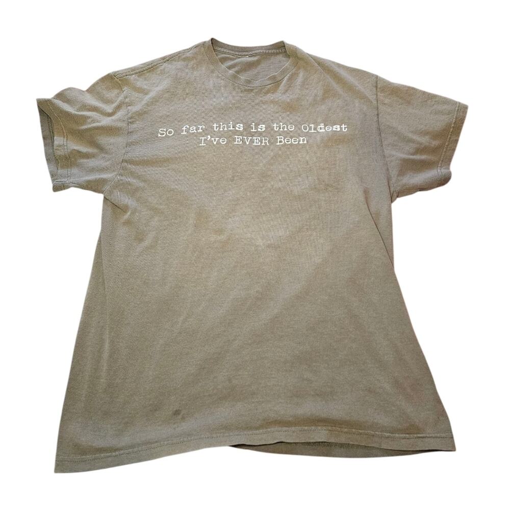 XL Men's Funny Graphic T-Shirt, Olive Green-ish Color